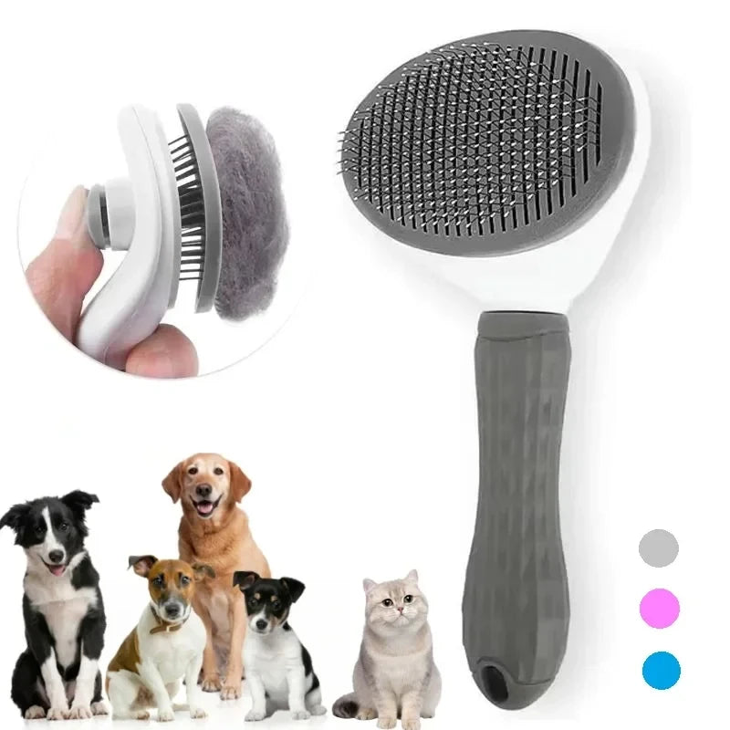 Pet brush hair remover