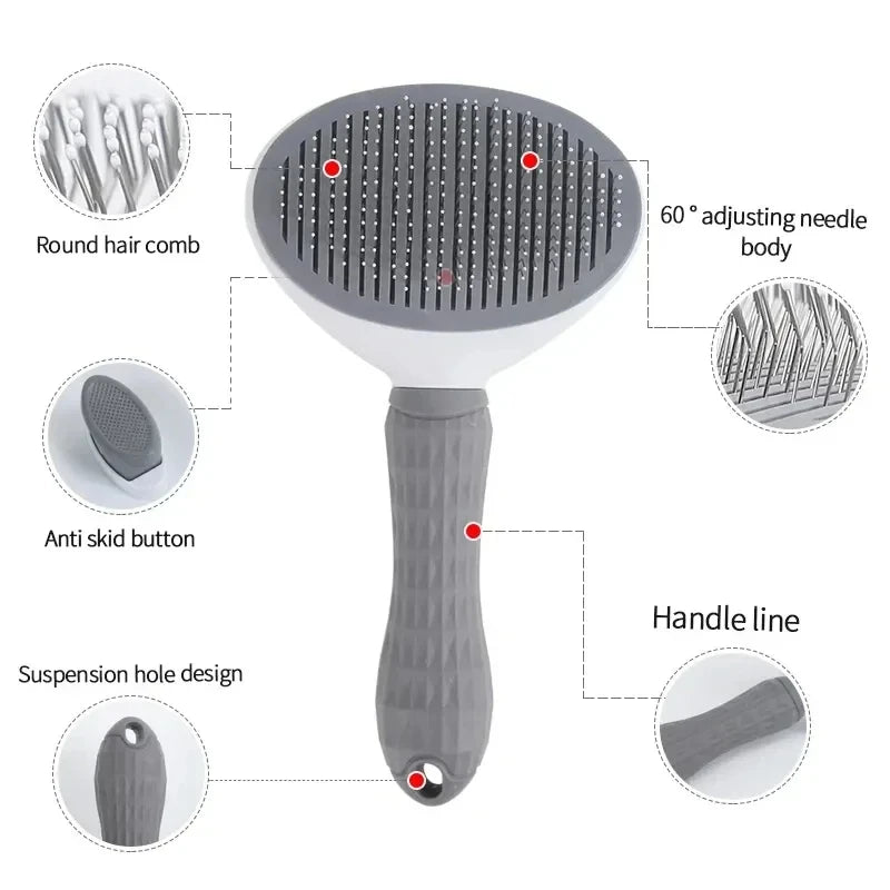 Pet brush hair remover
