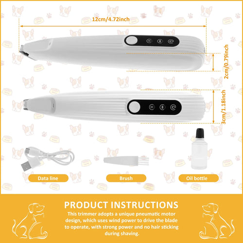 Pet Dog Paw Trimmer with LED Light