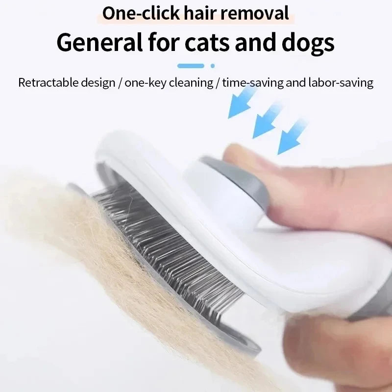 Pet brush hair remover