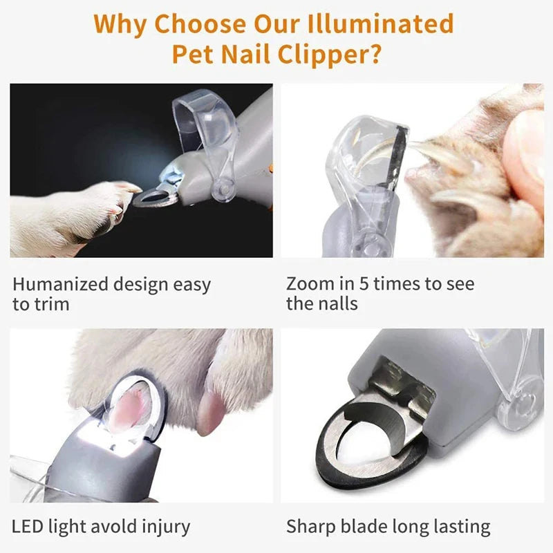 Professional Pet Nail Clipper With LED lights