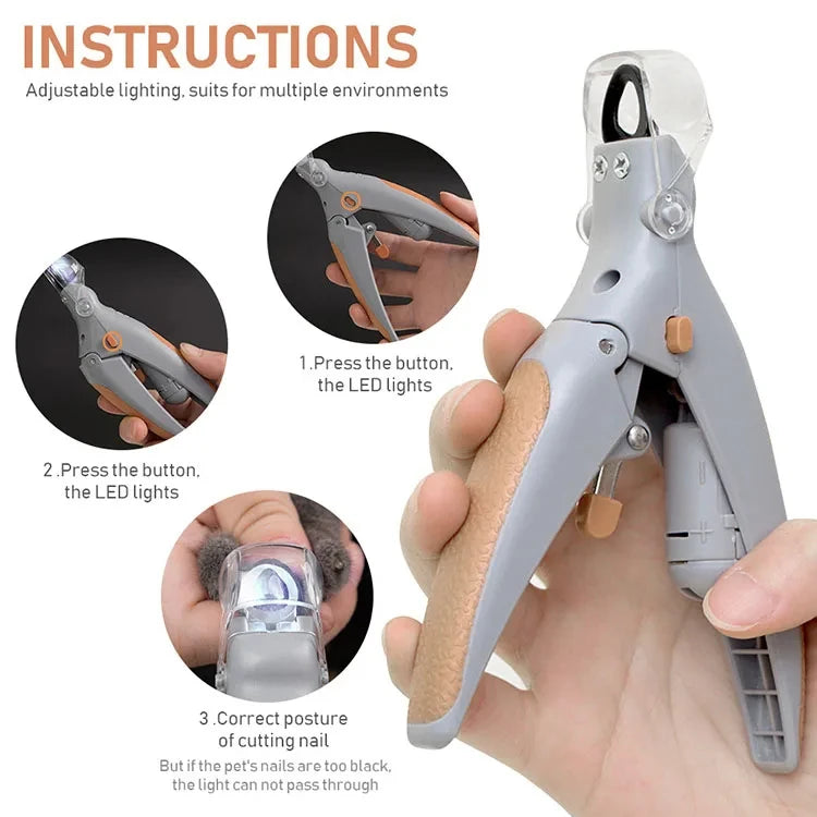 Professional Pet Nail Clipper With LED lights
